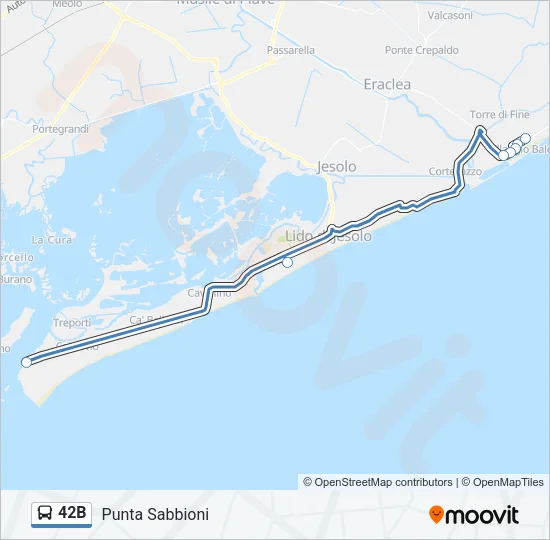 42B Bus Line Map