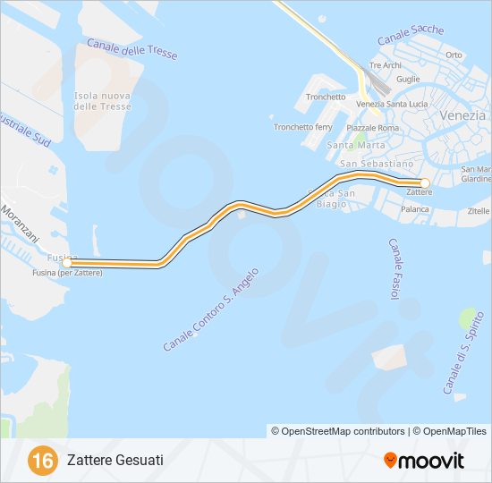 16 ferry Line Map