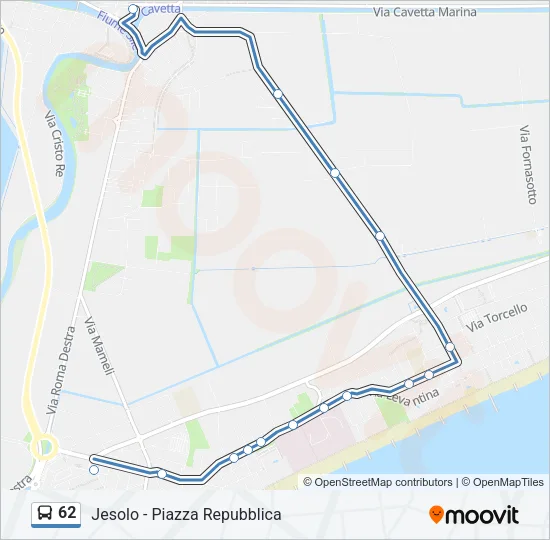 62 Bus Line Map