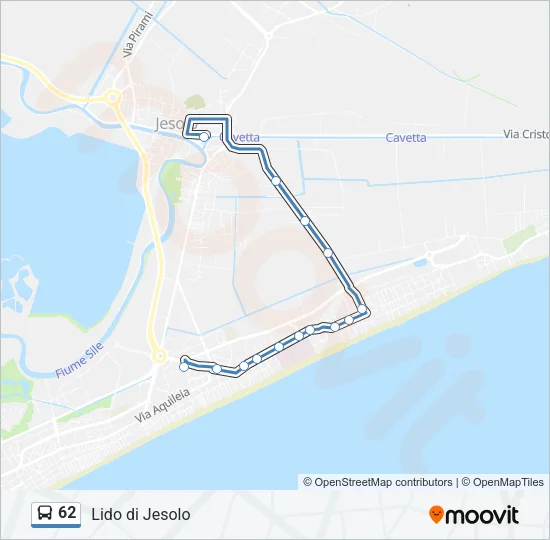62 Bus Line Map