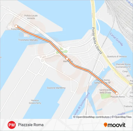 Percorso linea funicolare PM