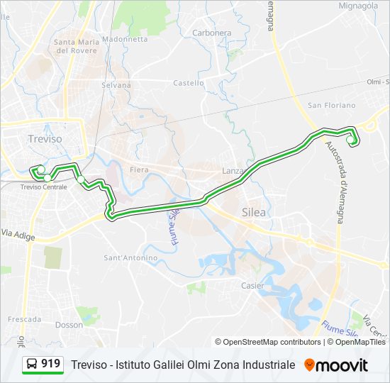 919 bus Line Map