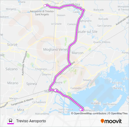 Percorso linea bus TERRAVISION