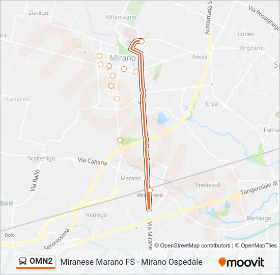 OMN2 Bus Line Map