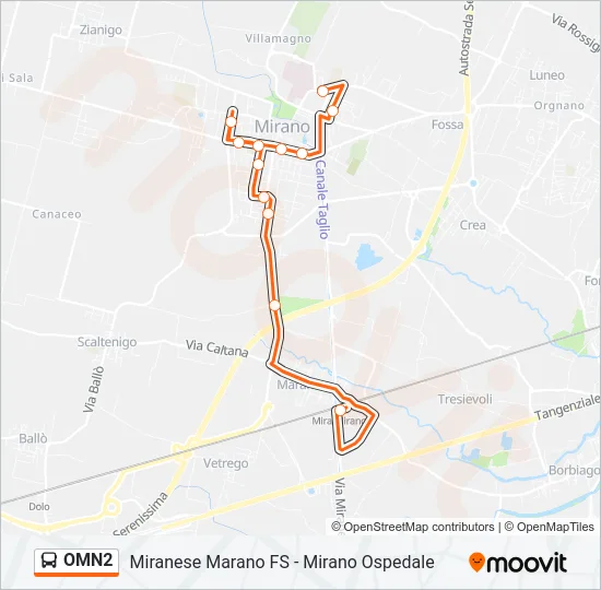 OMN2 Bus Line Map