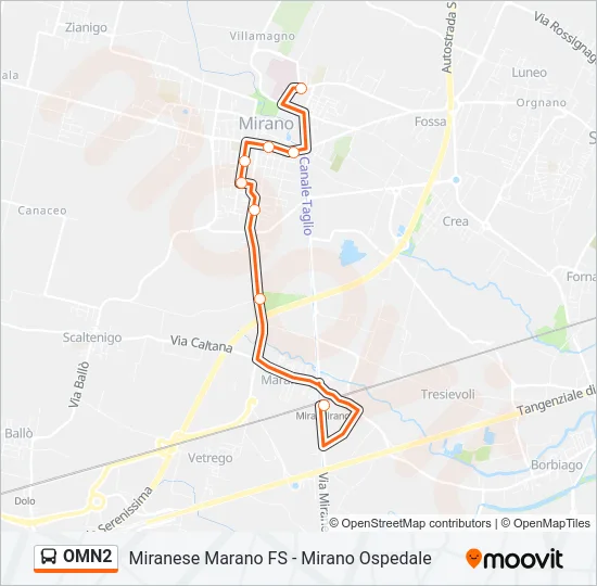 OMN2 Bus Line Map