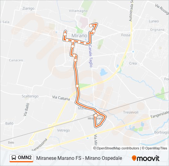 OMN2 bus Line Map
