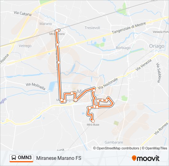 OMN3 bus Line Map