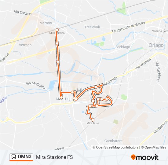 OMN3 bus Line Map