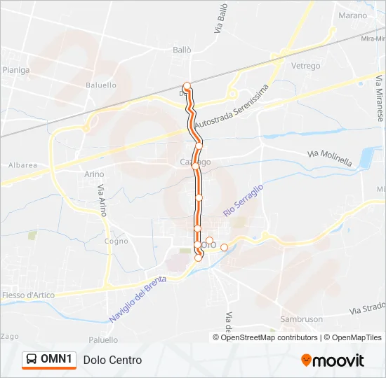 OMN1 Bus Line Map