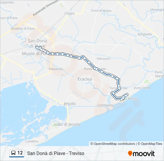 12 Bus Line Map