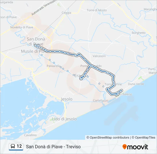 12 Bus Line Map