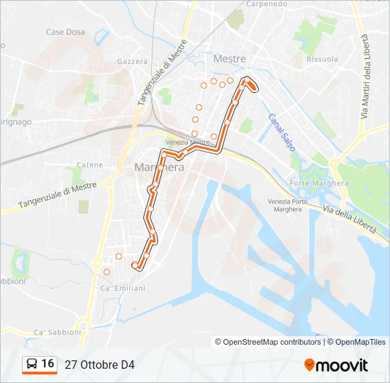 16 Bus Line Map