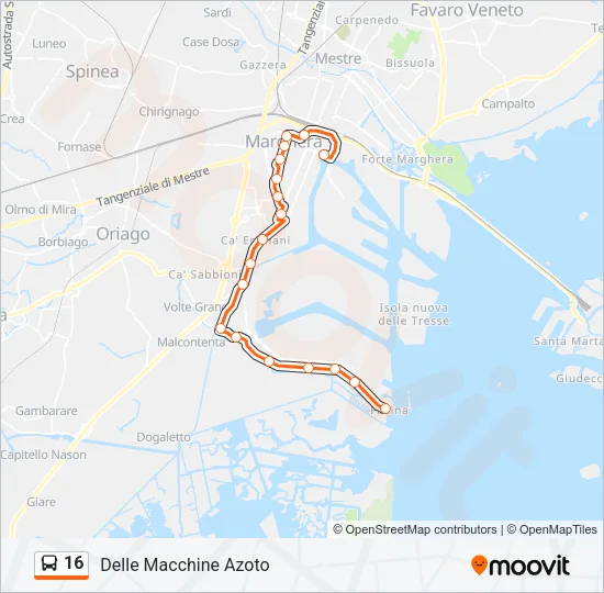 16 Bus Line Map