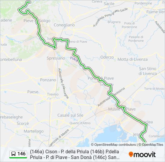 Percorso linea bus 146