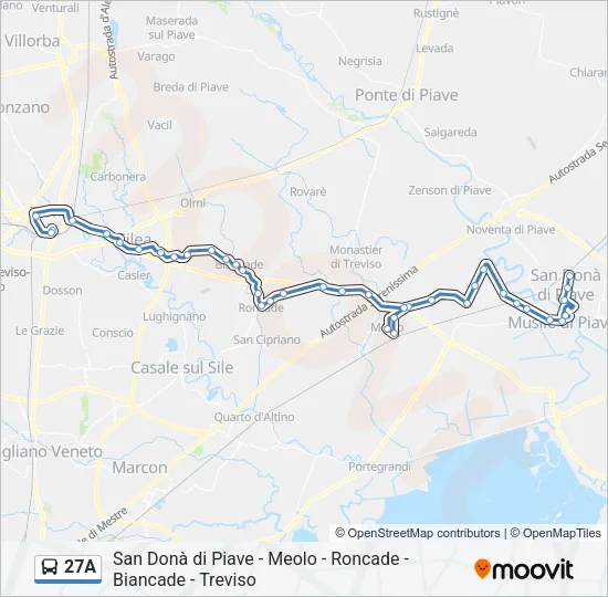 27A Bus Line Map