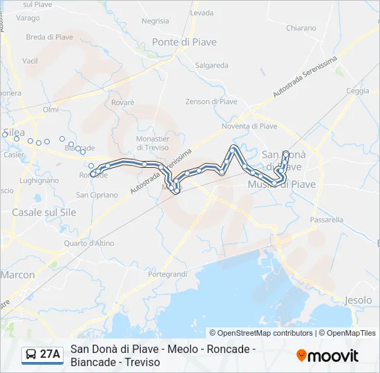27A Bus Line Map