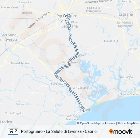 2 Bus Line Map