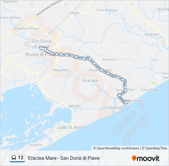 12 Bus Line Map