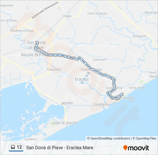 12 Bus Line Map