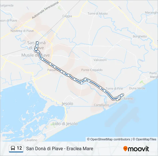 12 Bus Line Map