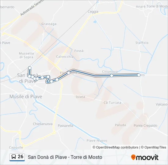 26 Bus Line Map