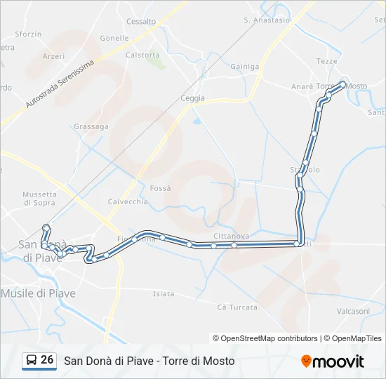 26 Bus Line Map