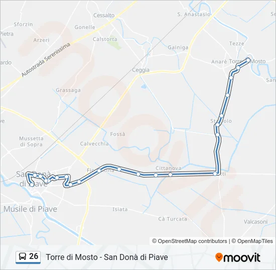 26 Bus Line Map