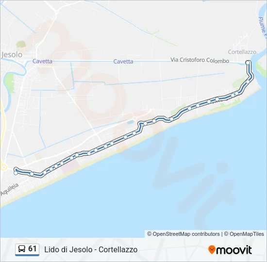 61 Bus Line Map
