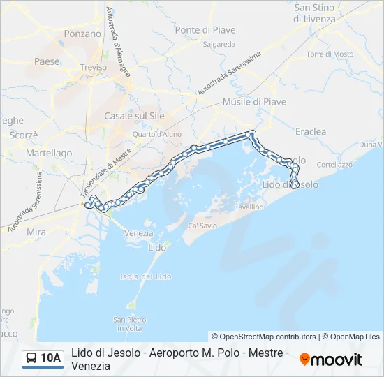 10A Bus Line Map