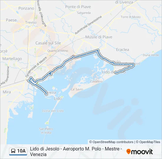 10A Bus Line Map
