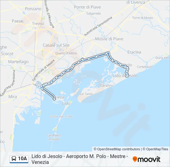 10A Bus Line Map