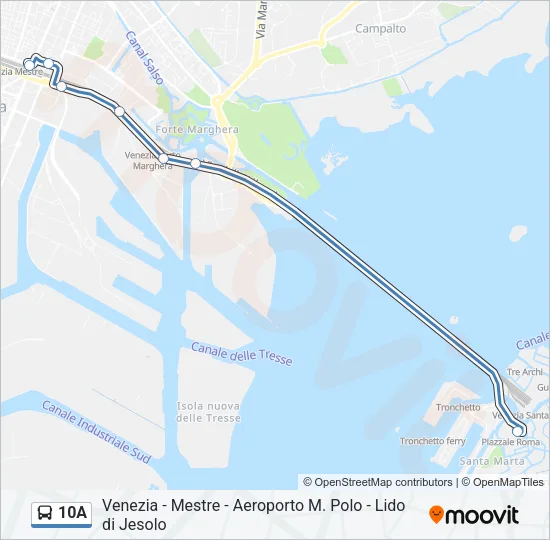 10A Bus Line Map