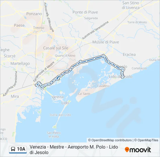 10A Bus Line Map