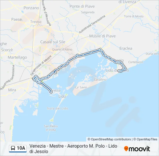 10A Bus Line Map