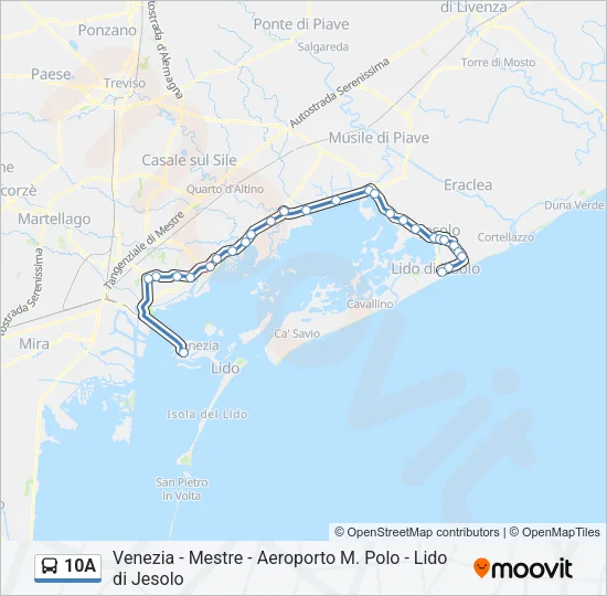 10A Bus Line Map