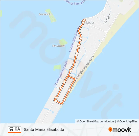 CA Bus Line Map