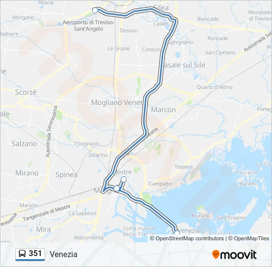 351 Bus Line Map
