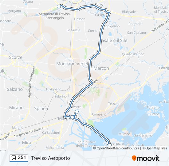 Percorso linea bus 351