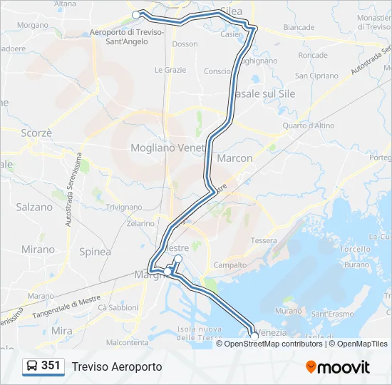 351 Bus Line Map