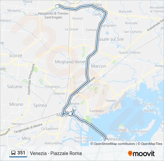 351 Bus Line Map