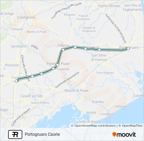 R train Line Map