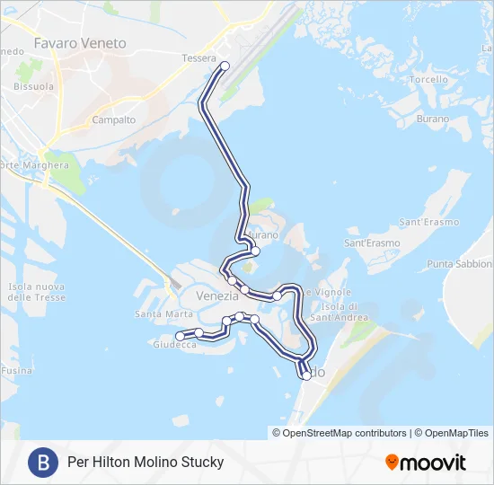 Percorso linea navigazione B