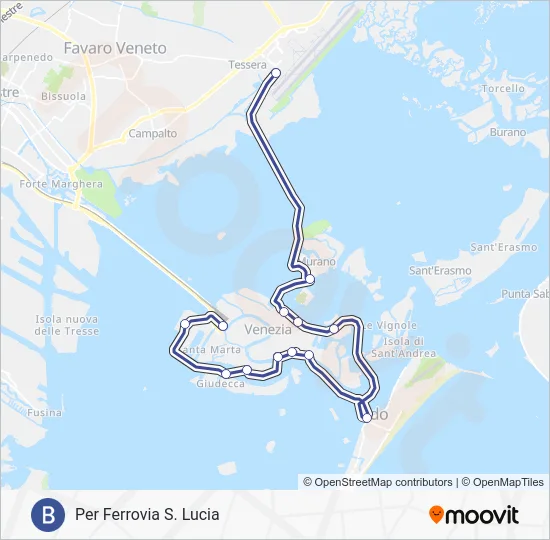 Percorso linea navigazione B