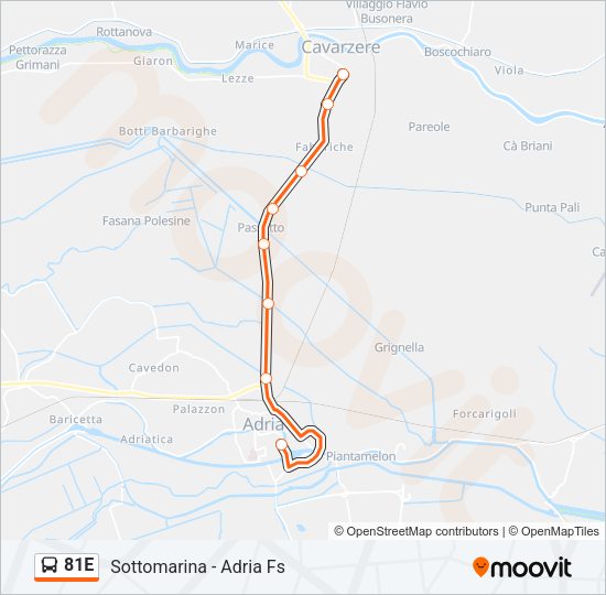81E Bus Line Map