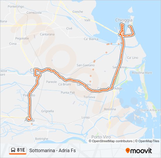 81E Bus Line Map