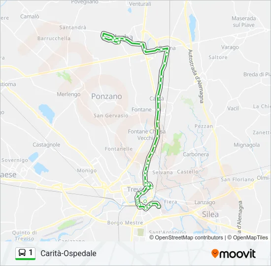 1 Bus Line Map