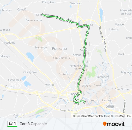 1 bus Line Map