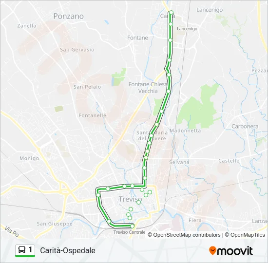 1 Bus Line Map