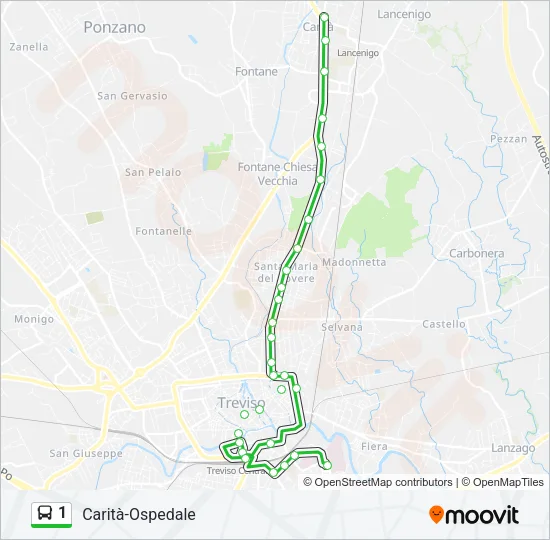1 Bus Line Map